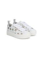 No21 Kids Teen Glitter Star Sneakers - White