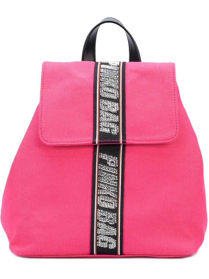Pinko Embellished Brand Backpack - Pink & Purple