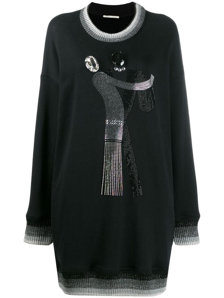 Marco De Vincenzo Oversized Embellished Sweatshirt - Black