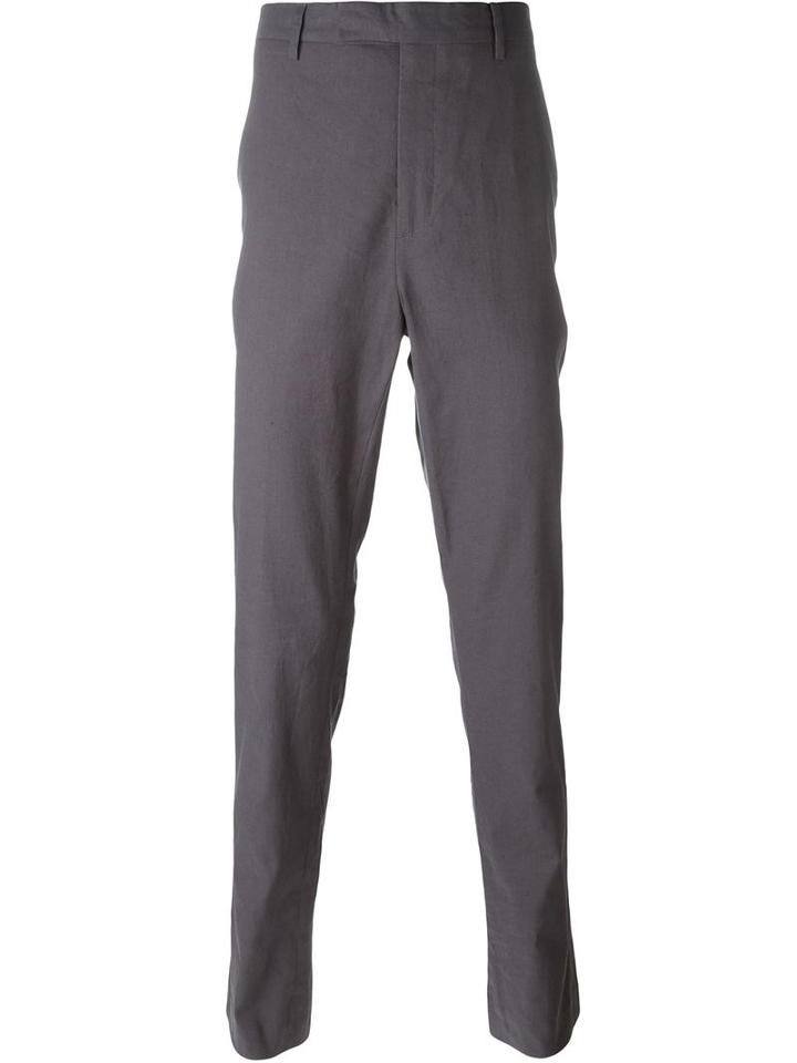 Kris Van Assche Tapered Drop Crotch Trousers, Men's, Size: 52, Grey, Cotton/linen/flax/spandex/elastane