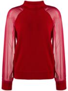 Federica Tosi Funnel-neck Contrast Sweater - Red