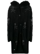 Philipp Plein Knit Skull Hoodie - Black