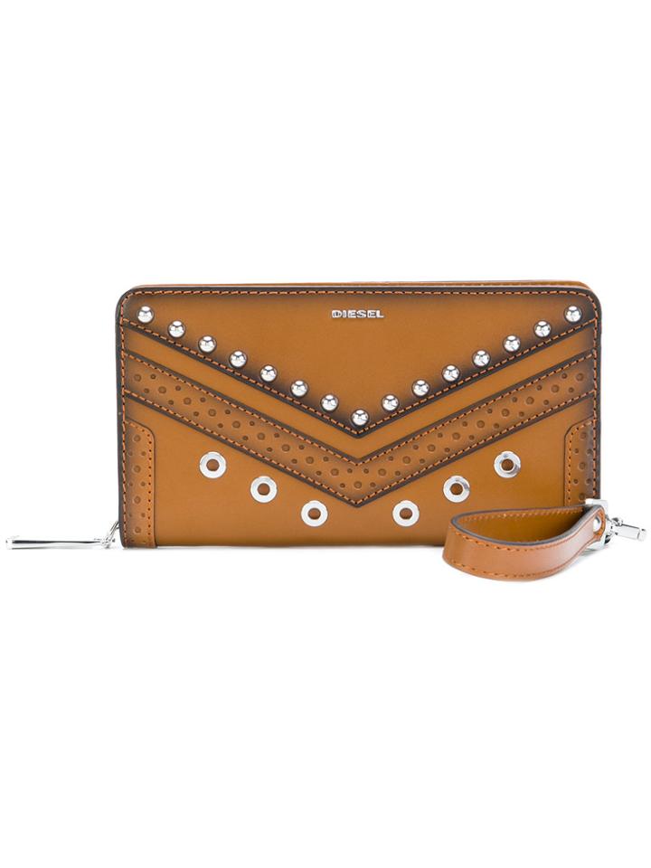 Diesel Studded Wallet - Brown