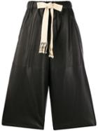 Loewe Cropped Wide Leg Trousers - Black