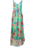 Ki6 Floral Handkerchief Hem Maxi Dress - Green