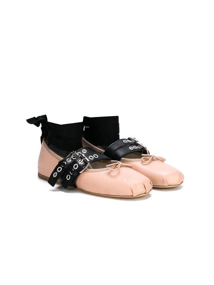 Douuod Kids Teen Multi-strap Ballerinas - Pink & Purple