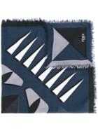 Fendi - Printed Scarf - Men - Silk/wool - One Size, Blue, Silk/wool