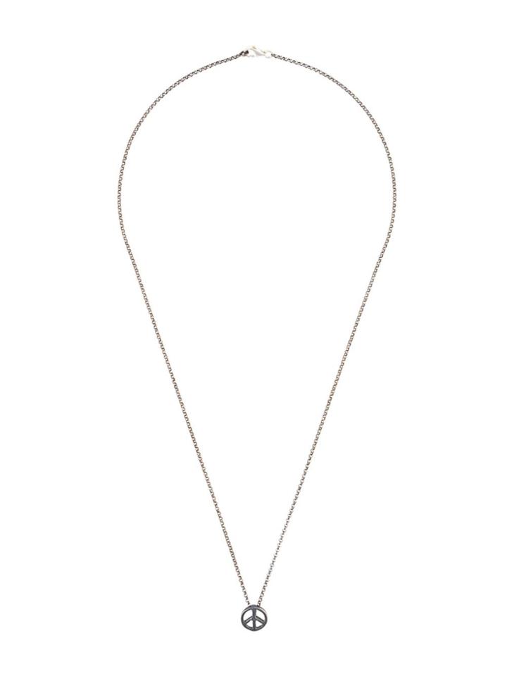Rosa Maria Peace & Love Sign Pendant Necklace - Metallic