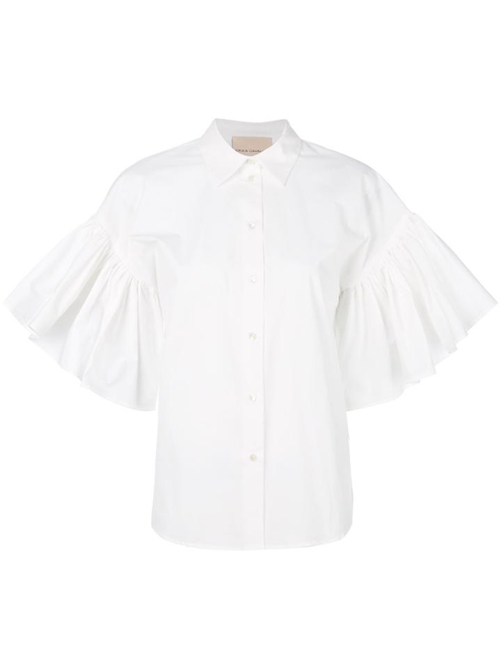 Erika Cavallini Wide Short Sleeve Shirt - White