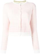 Miu Miu Checked Cardigan, Women's, Size: 42, White, Cotton