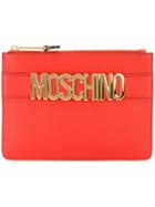 Moschino Logo Strap Clutch, Women's, Red