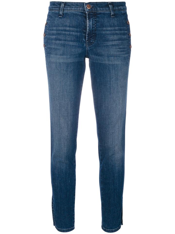 J Brand Button Detail Skinny Jeans - Blue