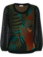 Sonia Rykiel Intarsia Motif Striped Jumper - Green