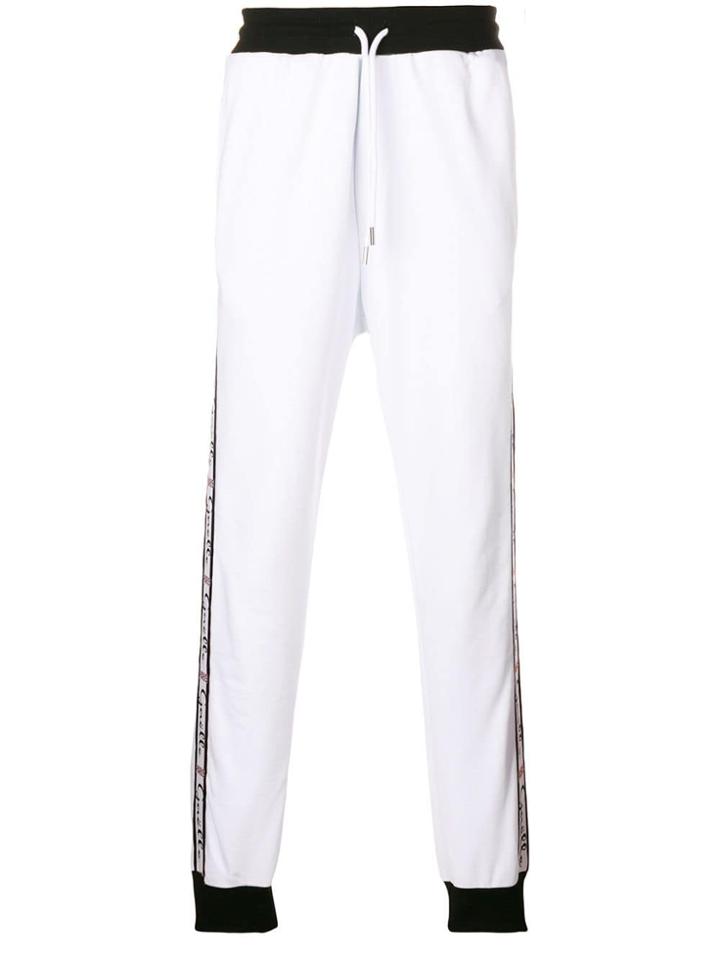 Gaelle Bonheur Logo Stripe Track Pants - White