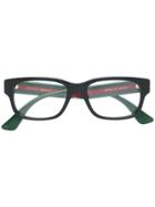 Gucci Eyewear Web Detail Square Glasses - Black