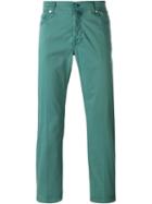 Kiton Straight Leg Jeans, Men's, Size: 34, Green, Cotton/spandex/elastane