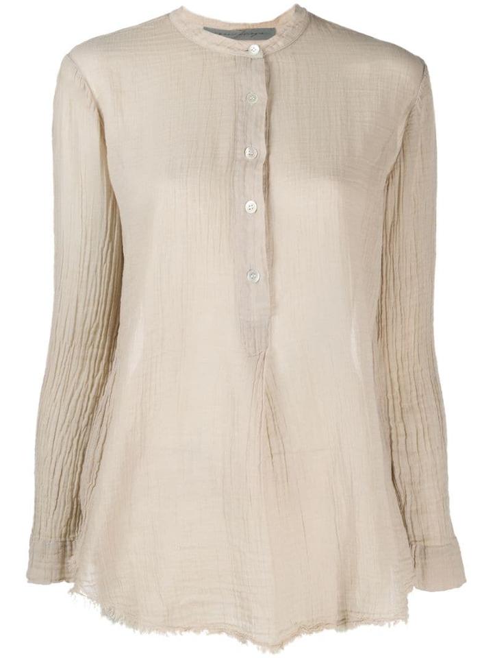 Raquel Allegra Henley Long Sleeve Shirt - Neutrals