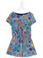Moschino Kids Printed Denim Dress, Girl's, Size: 10 Yrs, Blue