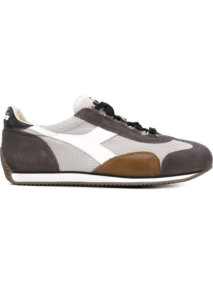 Diadora Lace-up Sneakers, Men's, Size: 10, Grey, Leather/rubber/chamois Leather/calf Leather
