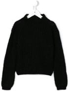 Ermanno Scervino Junior Ribbed Roll Neck Jumper, Girl's, Size: 8 Yrs, Black