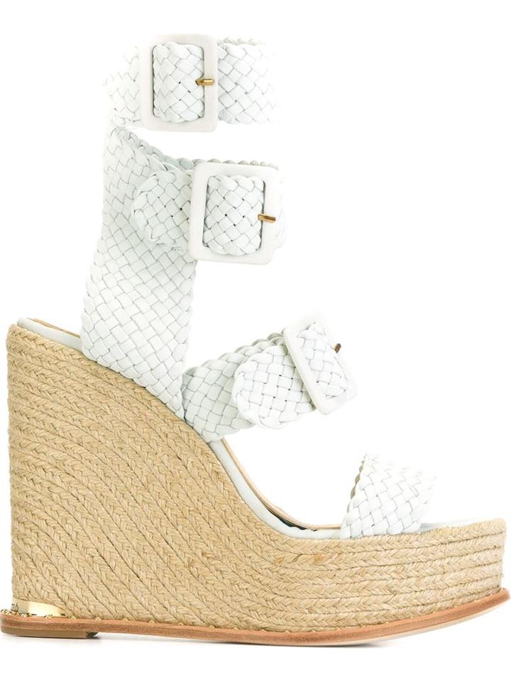 Paloma Barceló Buckled Strap Wedge Espadrilles