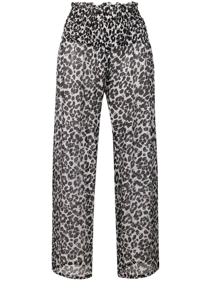 Fisico Leopard Print Palazzo Pants - Black