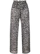 Fisico Leopard Print Palazzo Pants - Black