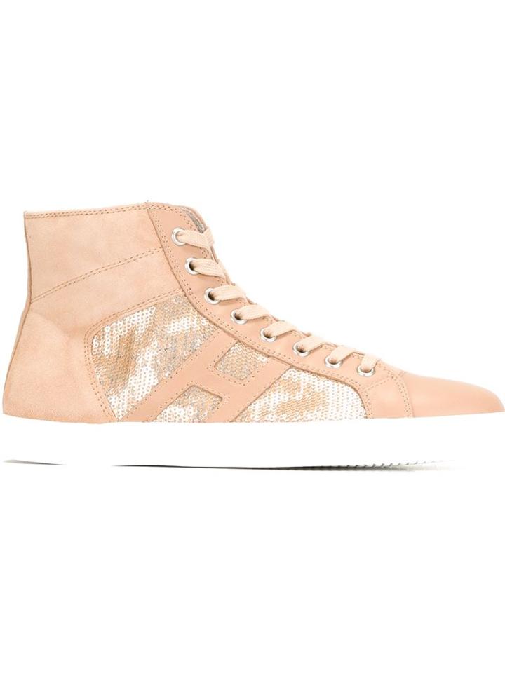 Hogan Rebel Sequin Detail Hi-top Sneakers