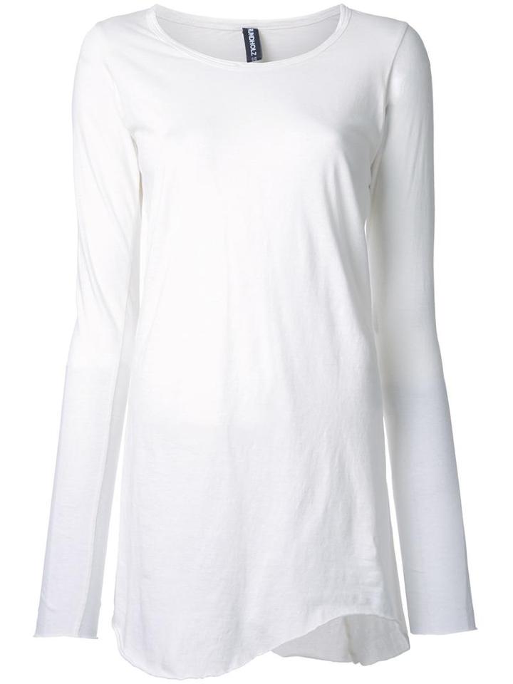 Rundholz Longsleeved Loose-fit T-shirt, Women's, Size: Small, White, Cotton/cashmere