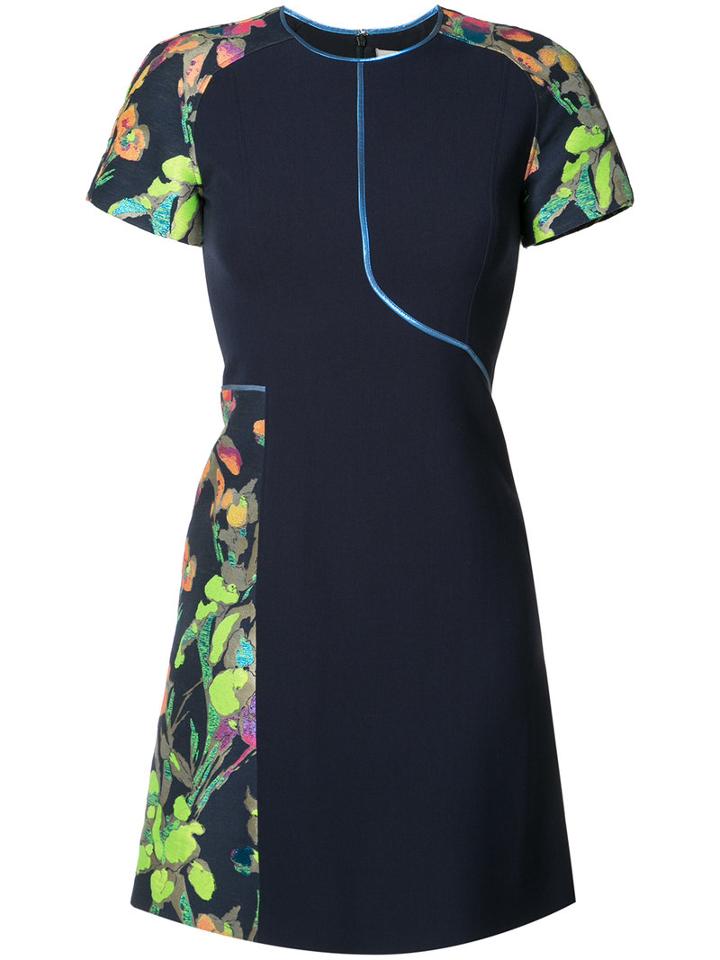 Jason Wu Floral Print Dress, Women's, Size: 12, Blue, Wool