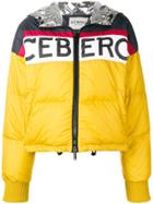 Iceberg Logo Print Puffer Jacket - Yellow & Orange