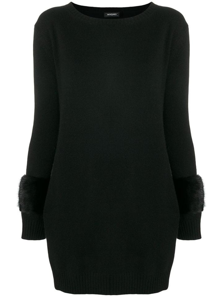 Simonetta Ravizza Panelled Sleeve Mid-length Sweater - Black