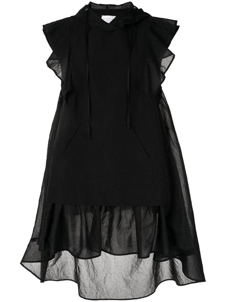Shanshan Ruan Ruffle Trimmed Dress - Black