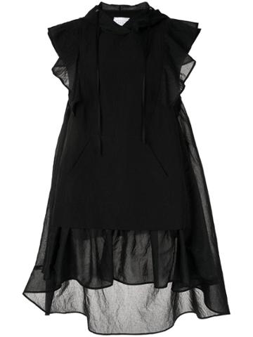 Shanshan Ruan Ruffle Trimmed Dress - Black