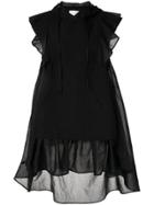Shanshan Ruan Ruffle Trimmed Dress - Black