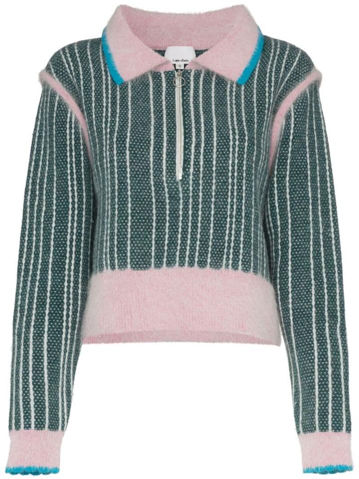 I-am-chen Half-zip Knitted Jumper - Green