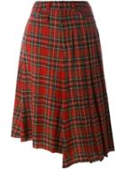 R13 Plaid Asymmetric Skirt, Women's, Size: Small, Red, Wool