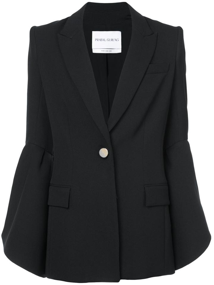 Prabal Gurung Tulip Sleeves Blazer - Black