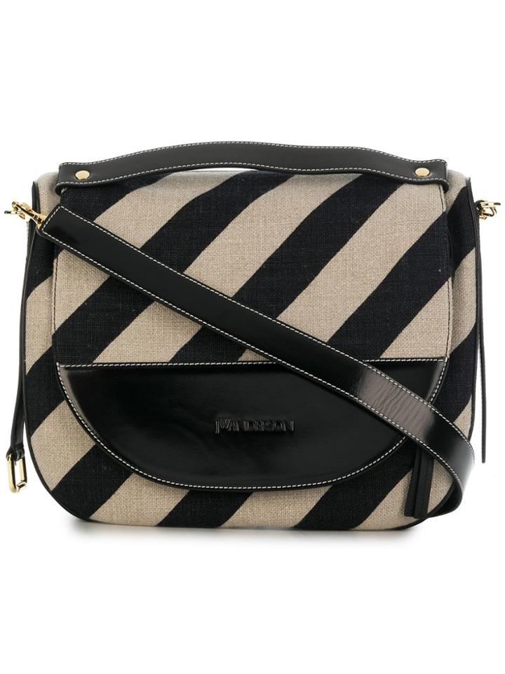 Jw Anderson Striped Shoulder Bag - Black