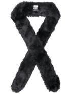Stand Long Faux Fur Scarf - Black