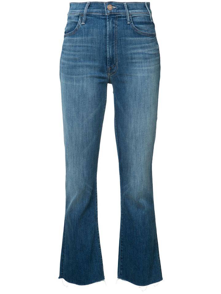 Mother - Cropped Kick Jeans - Women - Cotton/polyester/spandex/elastane - 30, Blue, Cotton/polyester/spandex/elastane