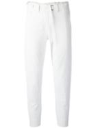 Ann Demeulemeester Raw Hem Waist Trousers, Women's, Size: 36, White, Cotton/linen/flax