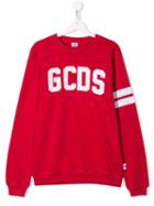 Gcds Kids Teen Logo Print Sweatshirt - Red