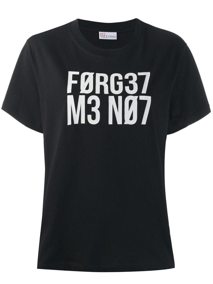 Red Valentino Printed Crew Neck T-shirt - Black