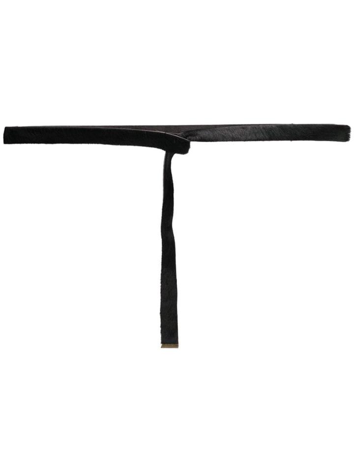 Forte Forte Elongated Front Fastened Belt - Black