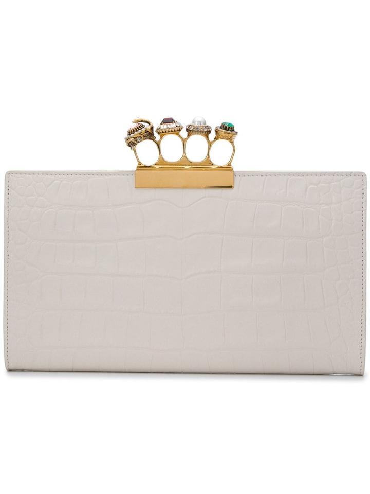 Alexander Mcqueen Knuckle Clutch - White