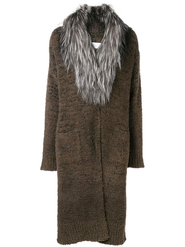 Fabiana Filippi Fur Collar Cardi-coat - Nude & Neutrals