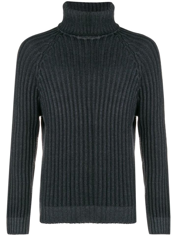 Jeckerson Turtleneck Ribbed Jumper - Grey