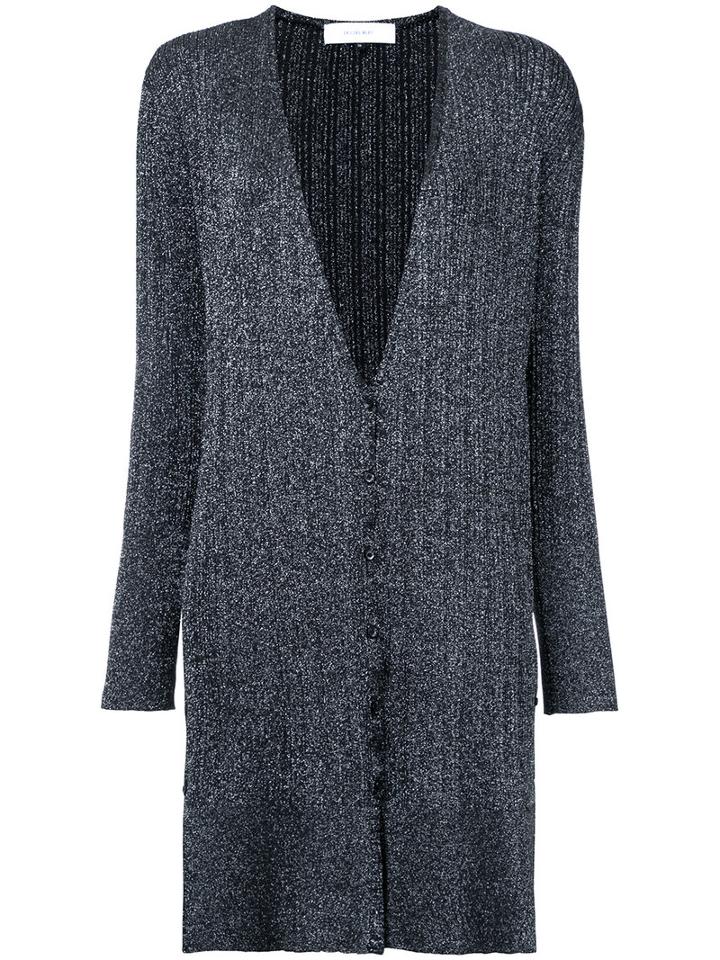 Le Ciel Bleu - Long Button Cardigan - Women - Polyester/rayon - 36, Black, Polyester/rayon
