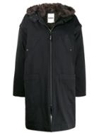 Yves Salomon Army Hooded Parka Coat - Black